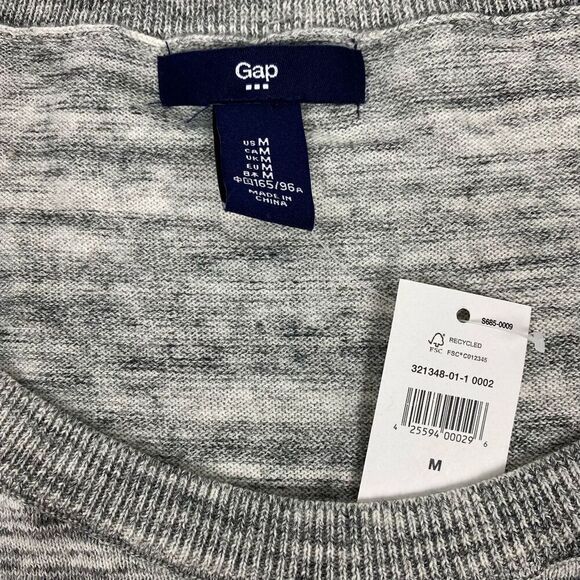 Gap Women's Drop Shoulder Light Gray Sweater size Medium NEW - Picture 3 of 7